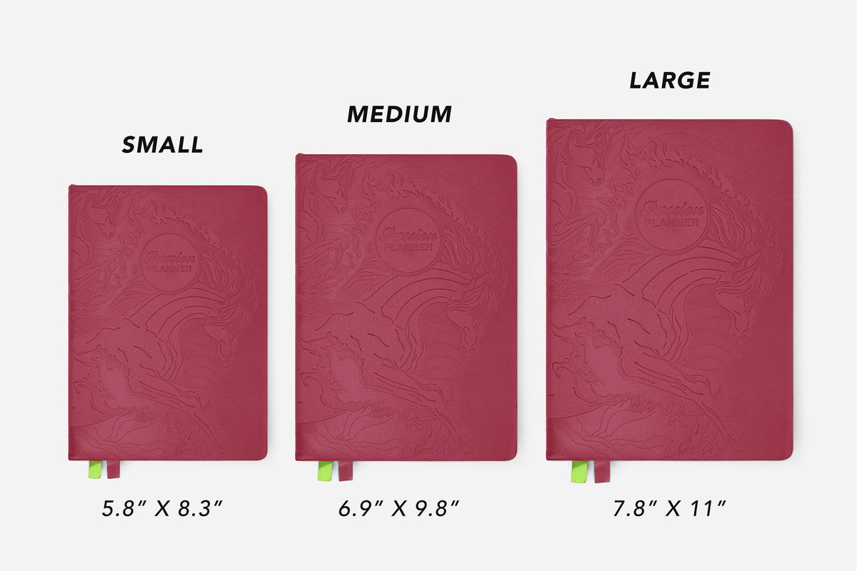 Year of the Horse red Passion Planner size comparison