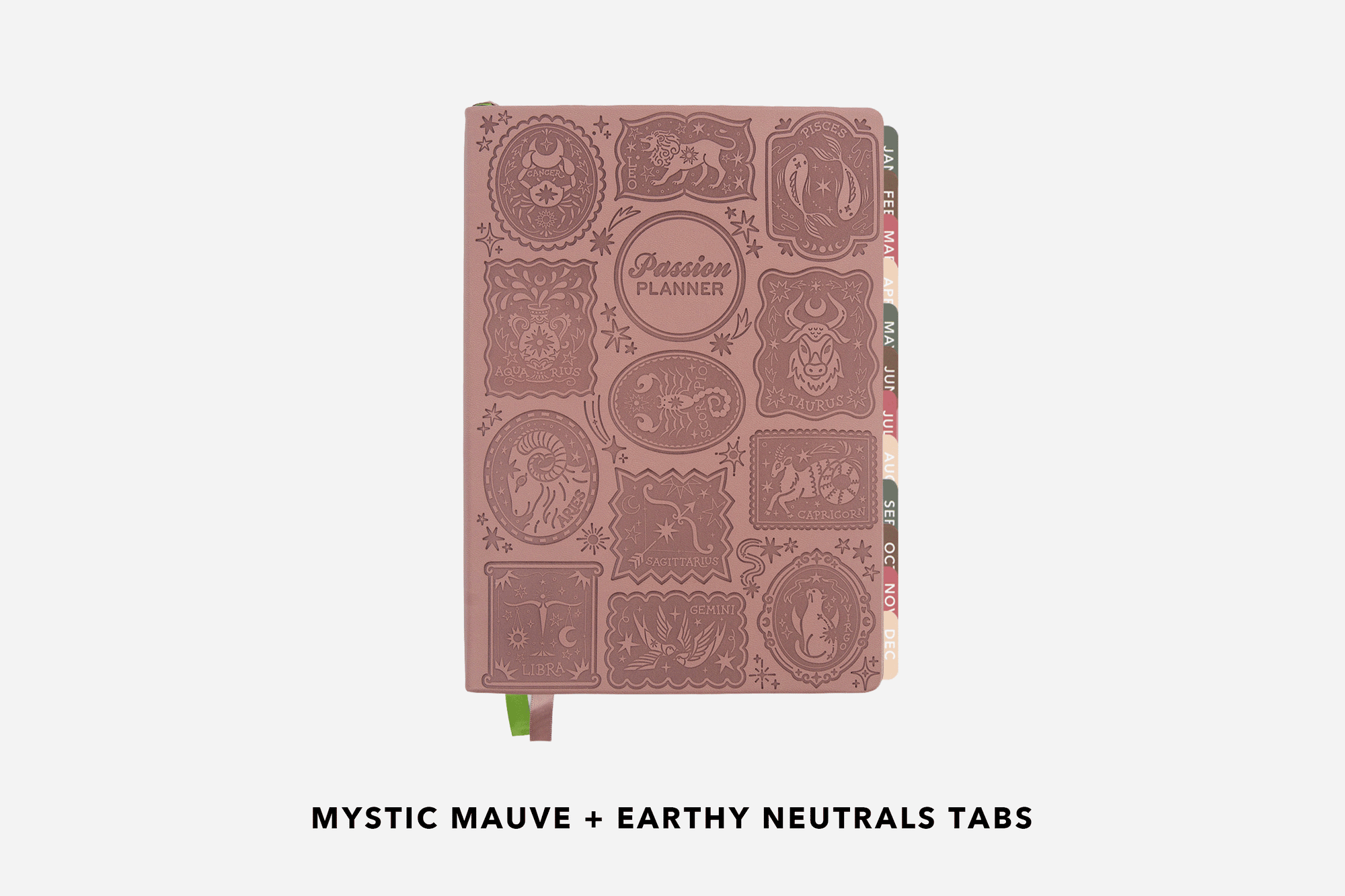 A 2027 Mystic Mauve Planner with a variety of tab combinations.