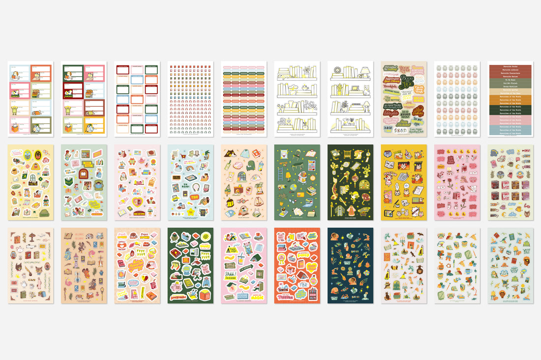 30 page book lovers sticker book