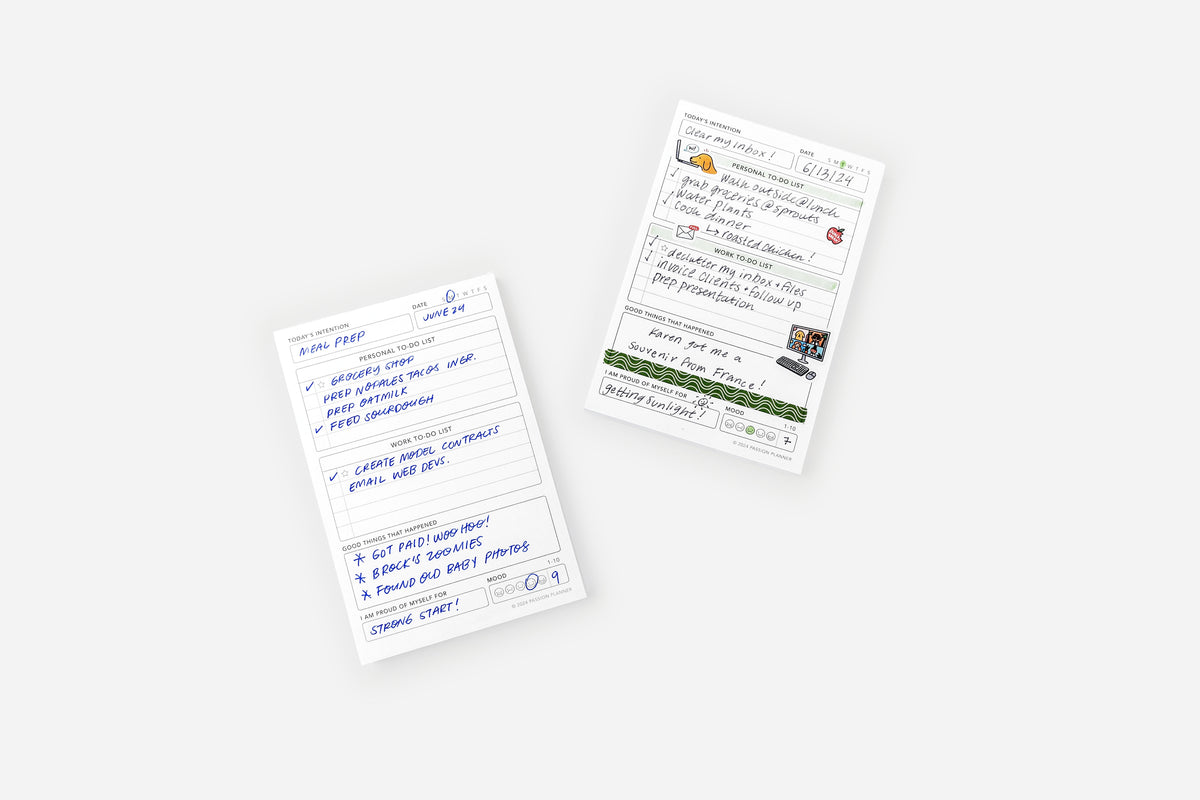 two daily notepad inserts