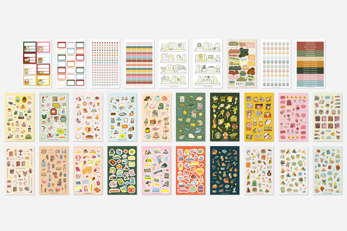 digital bookish 30 page sticker book