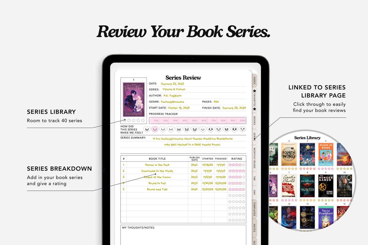 Digital Reading Journal: Review Your Book Series