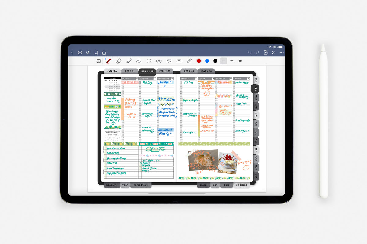digital washi tape planner layout