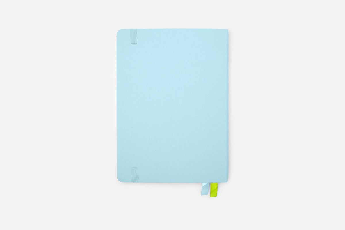 dreamy blue bullet journal back cover