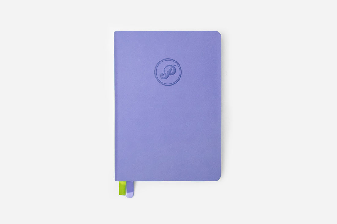 dreamy periwinkle bullet journal front cover