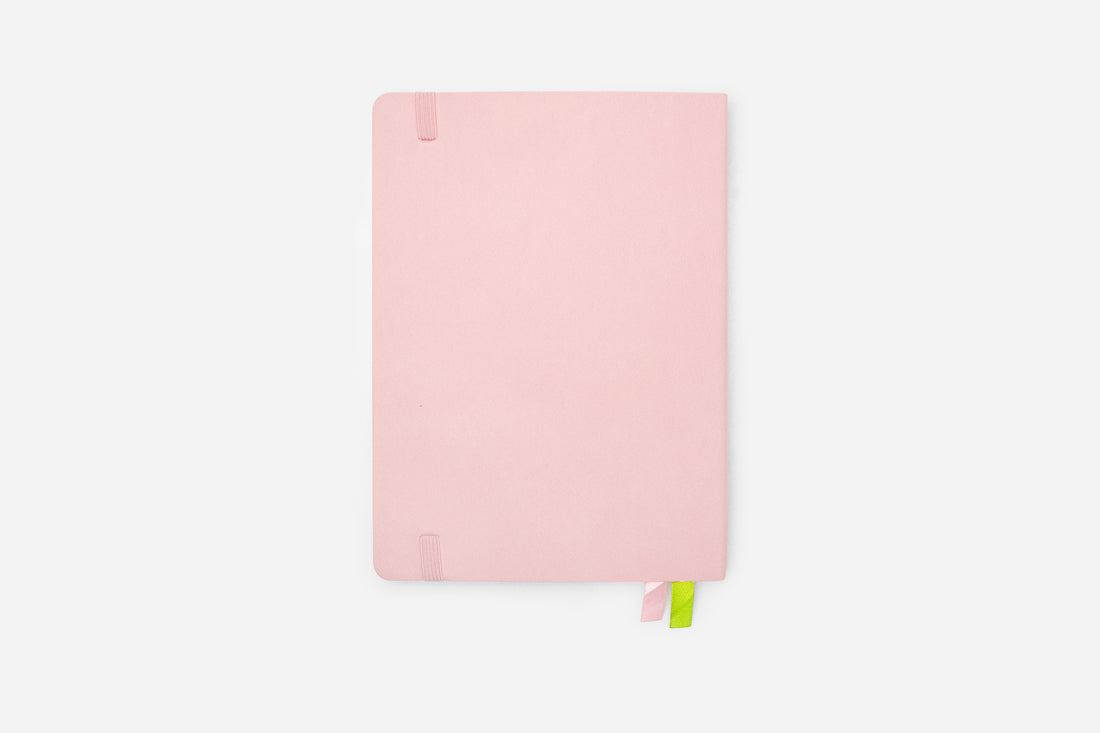 dreamy pink bullet journal back cover
