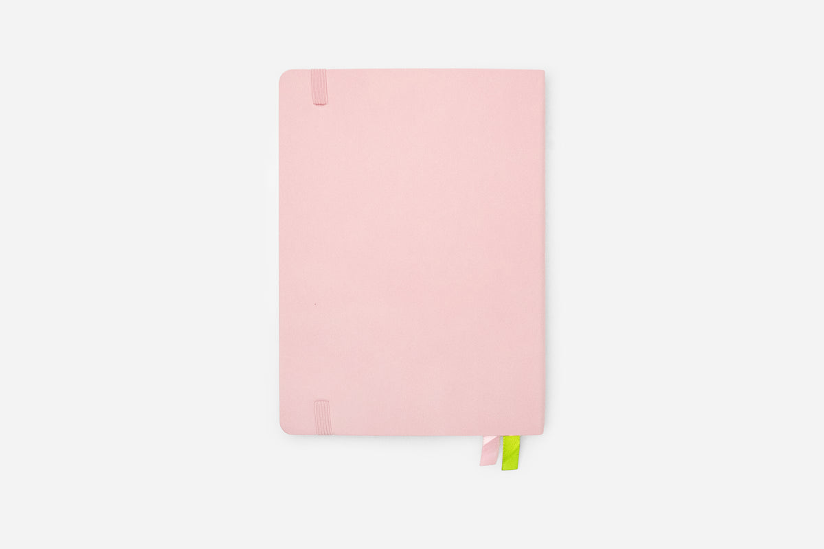 dreamy pink bullet journal back cover