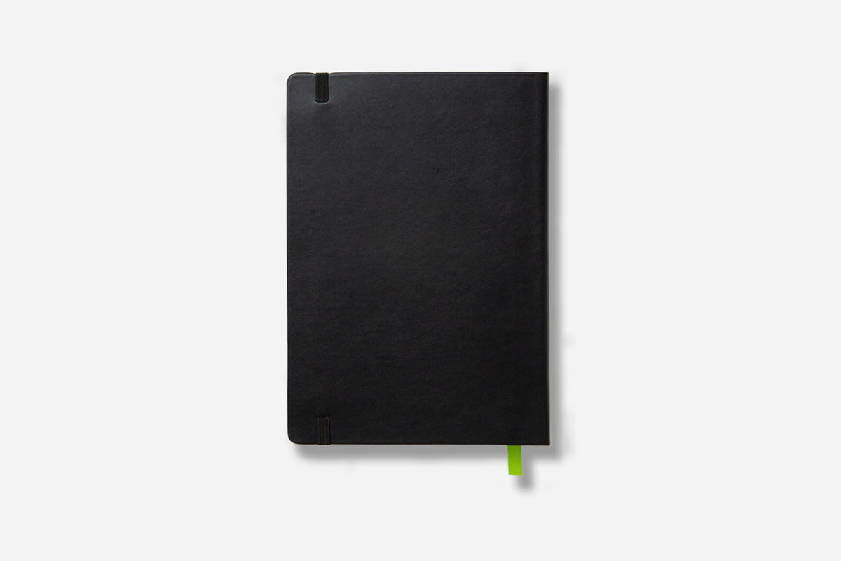 elite black undated weekly planner back cover