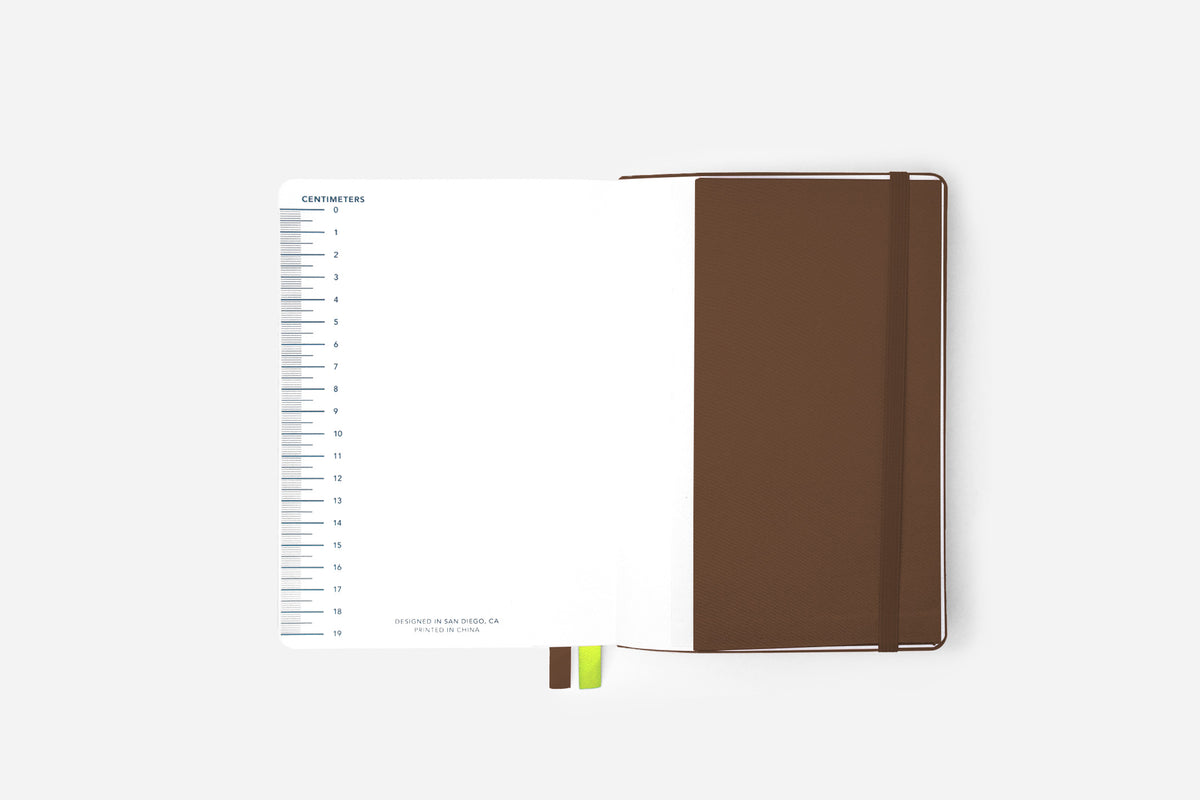 espresso brown bullet journal back pocket