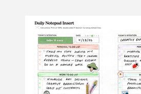 daily notepad insert sample printable