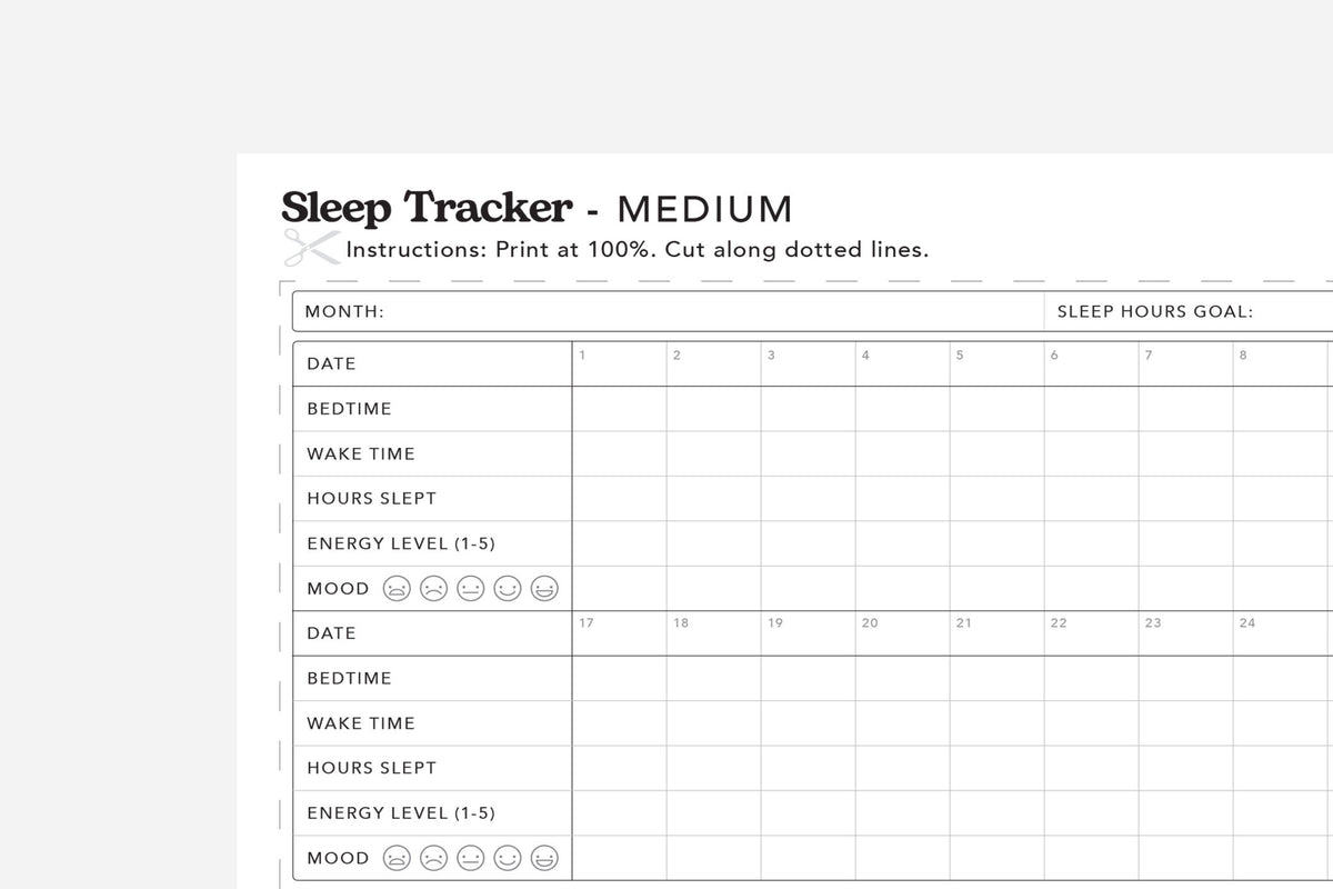 sleep tracker free printable pdf
