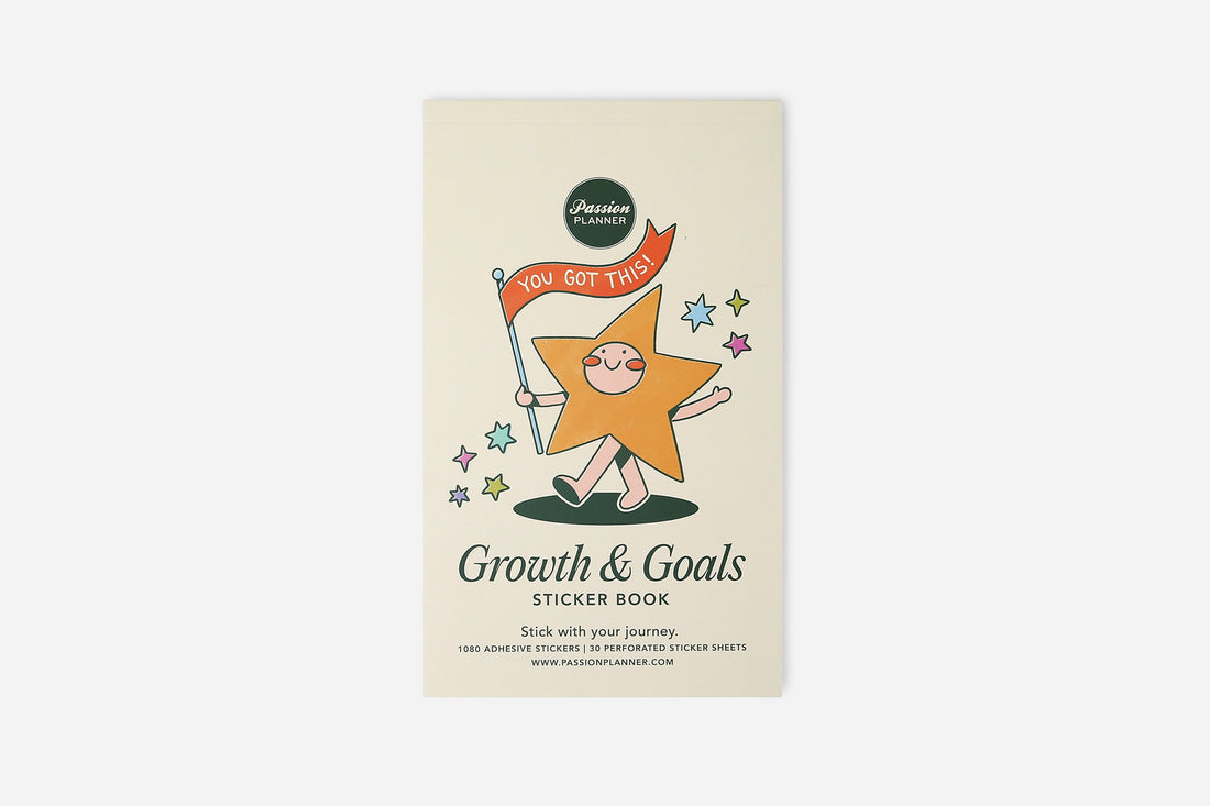 Growth and Goals sticker book with a star design on a white background