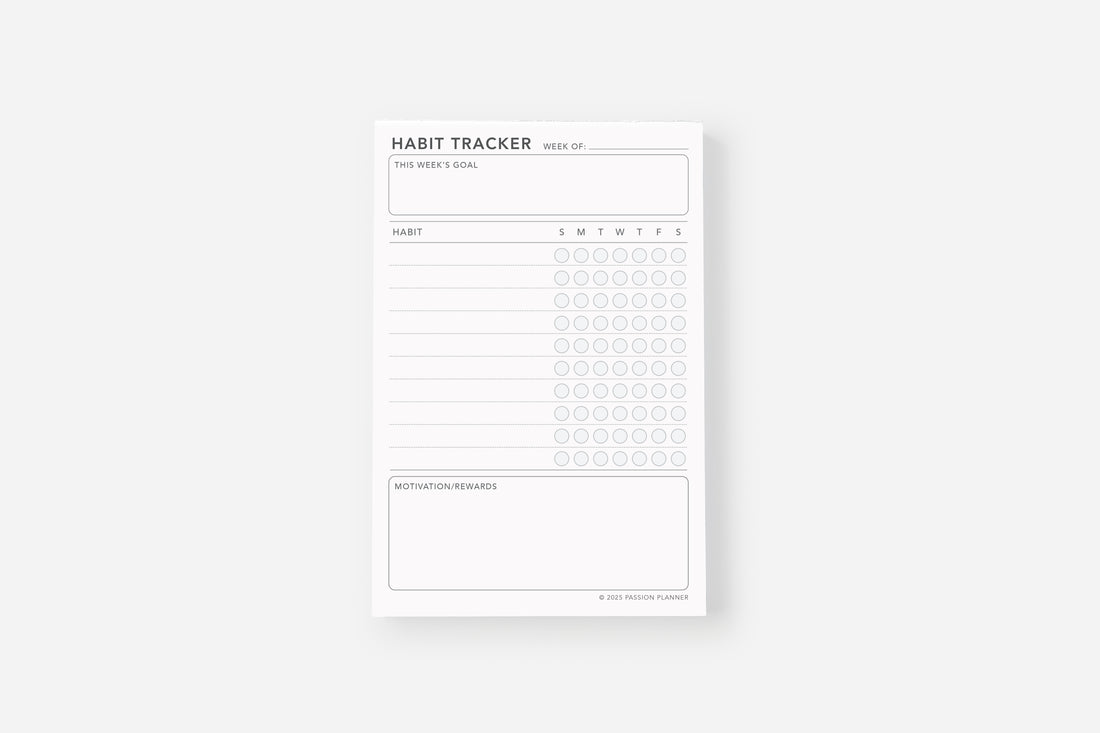 habit tracker notepad insert
