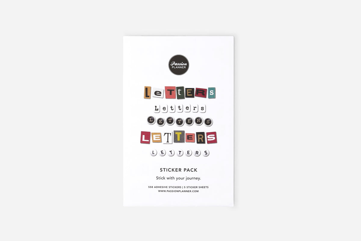 Sticker pack for letters on a white background