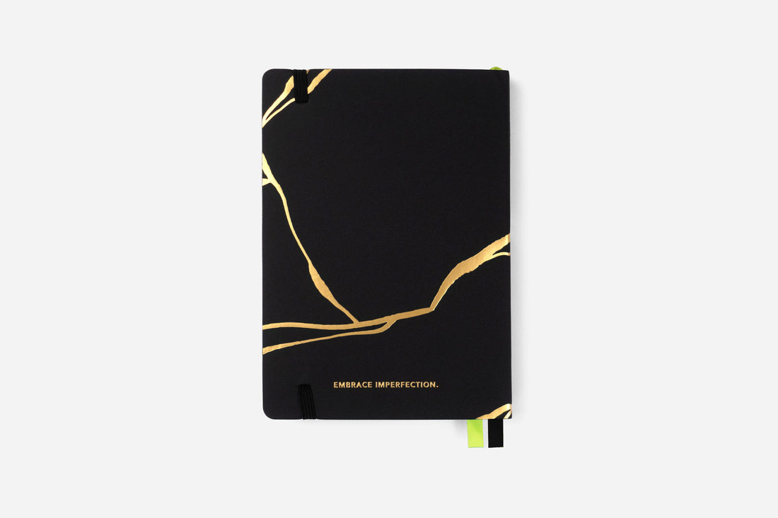 onyx gold foil bullet journal back cover