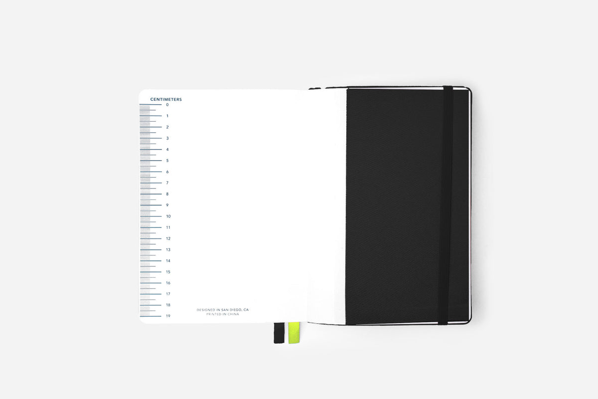 onyx gold foil bullet journal back pocket