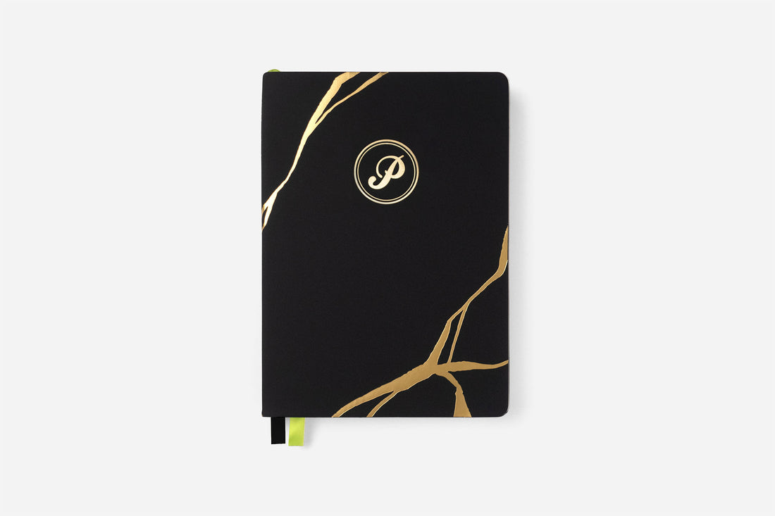 onyx gold foil bullet journal front cover