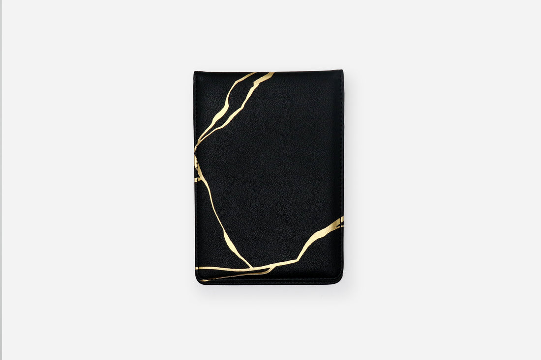 onyx kintsugi black notepad cover back