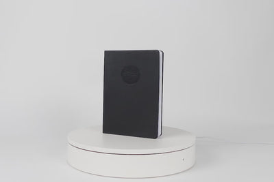 elite black undated weekly planner 360 view