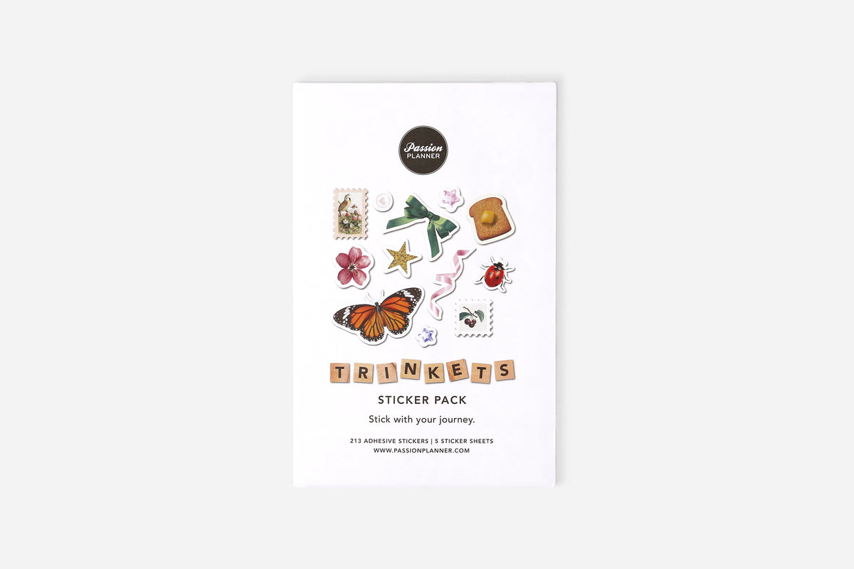 Trinkets sticker pack on a white background