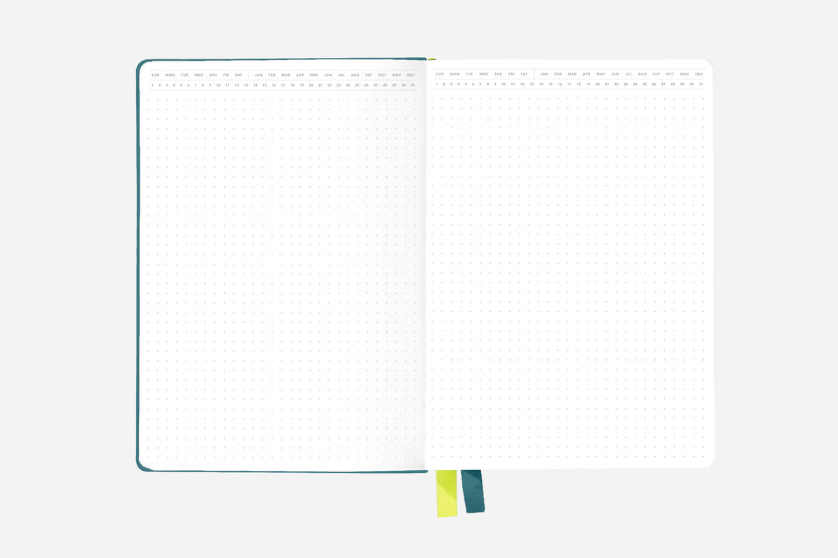 twilight teal bullet journal layout