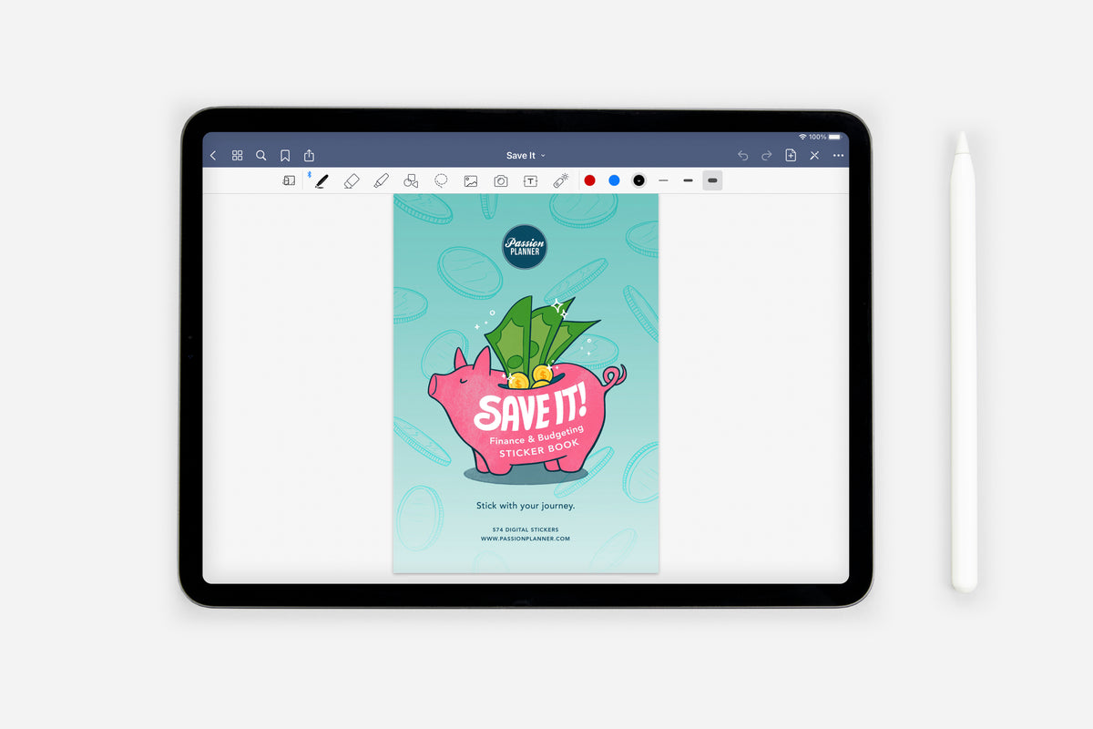 Digital Save It! Finance & Budgeting Sticker Book - Passion Planner