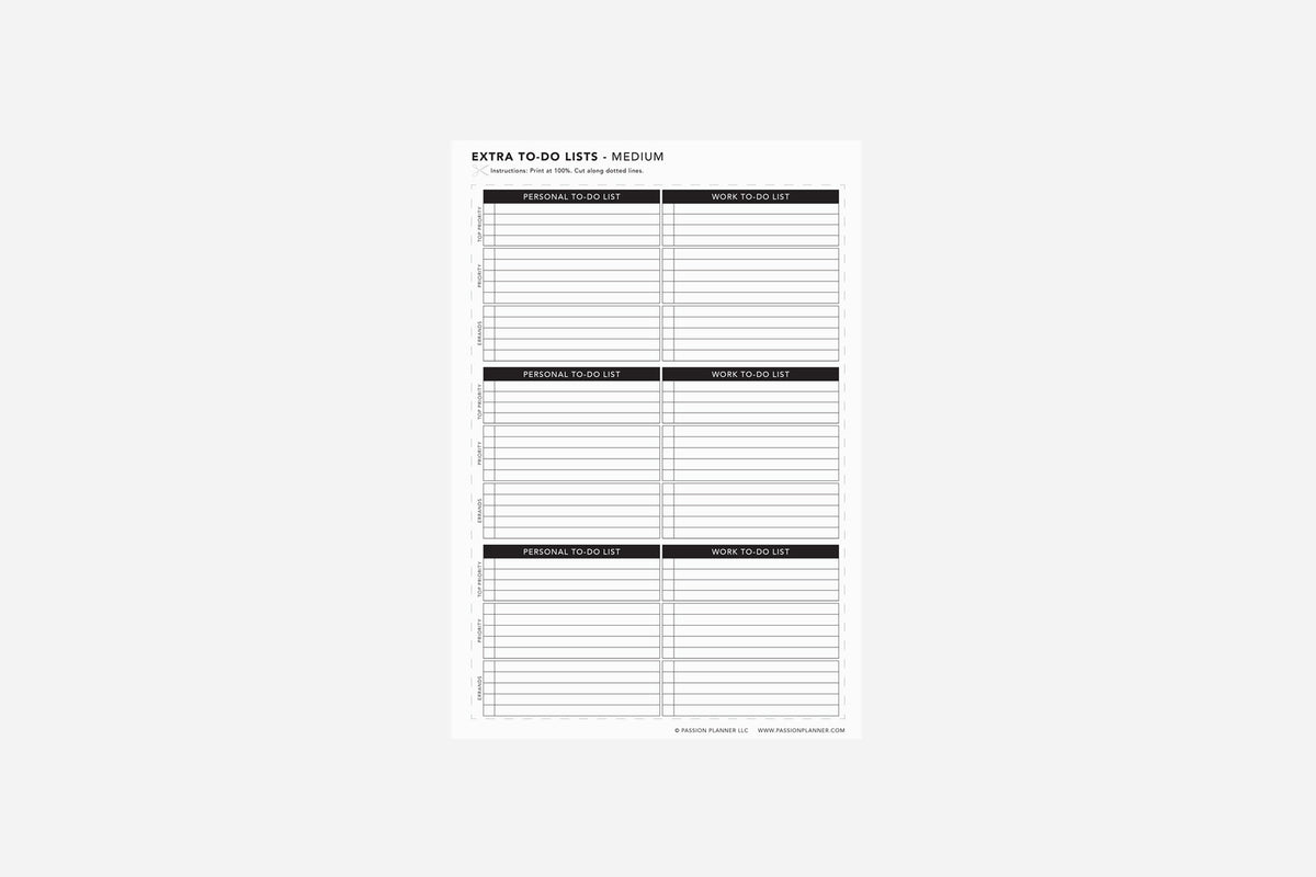Extra To-Do List - Passion Planner