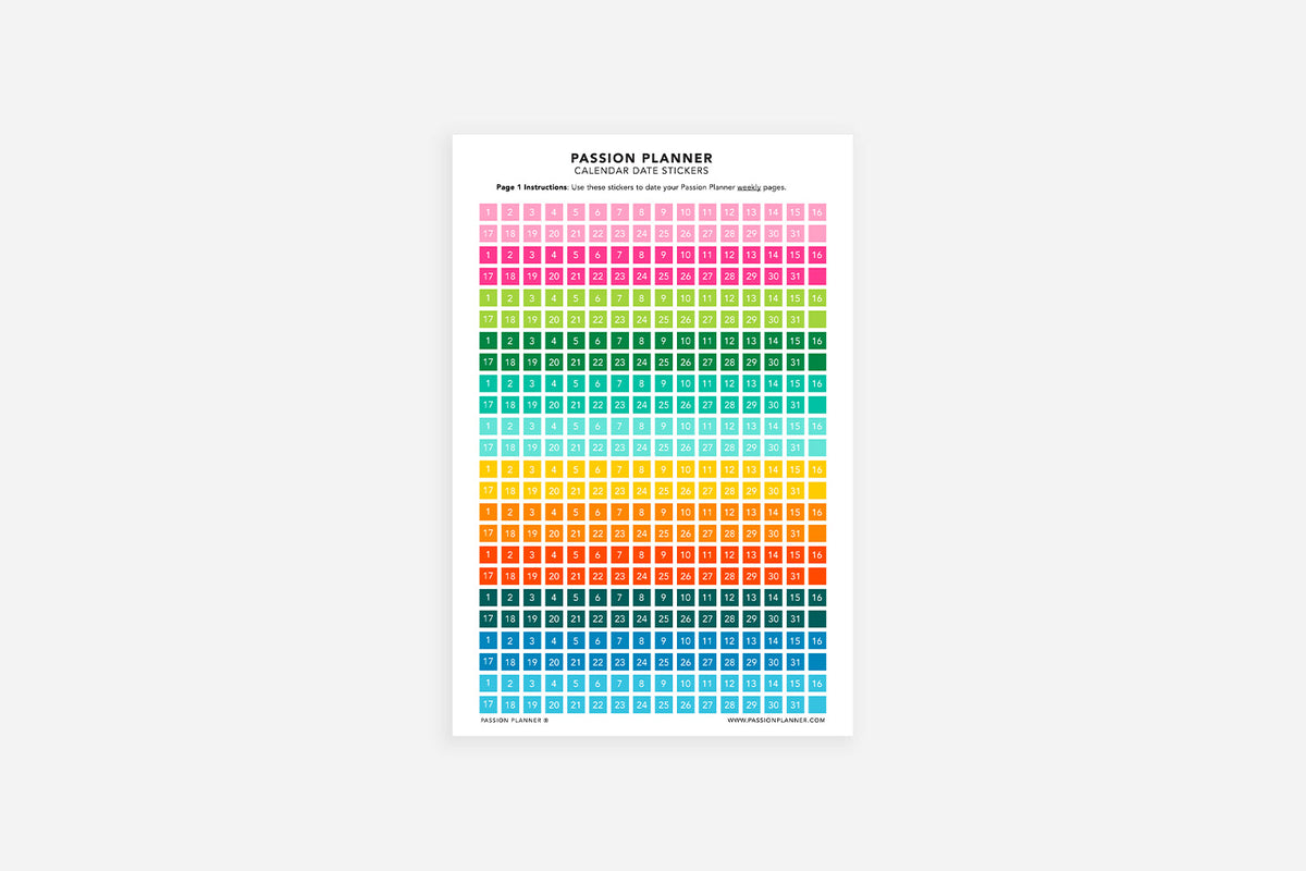 Calendar Date Stickers - Passion Planner