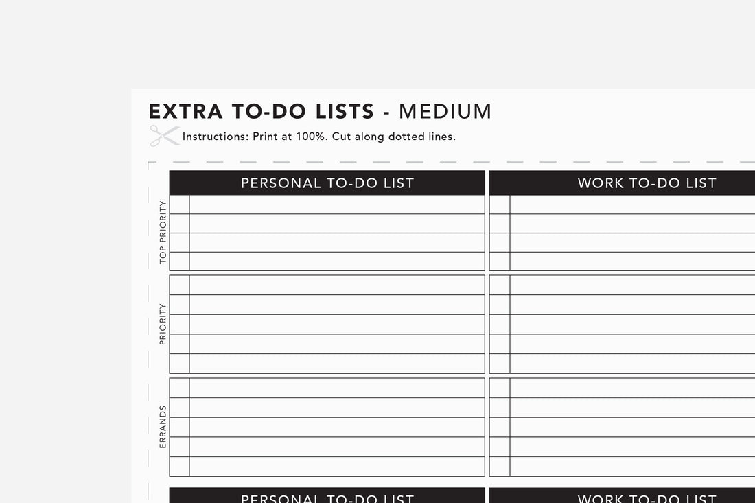 Extra To-Do List - Passion Planner