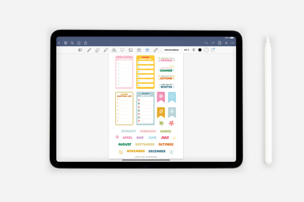 Digital Seasons of the Year Sticker Book - Passion Planner