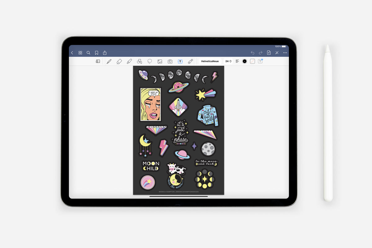 Digital Out of this World! Space Sticker Book - Passion Planner