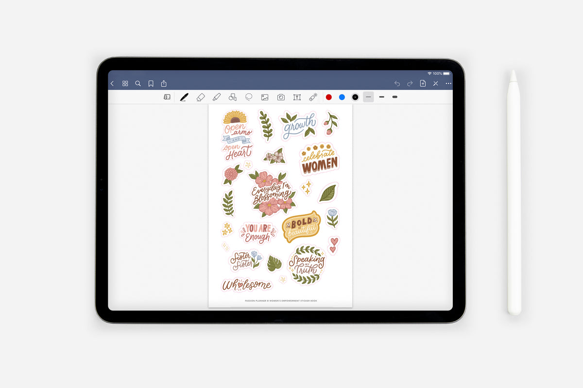 Digital Women's Empowerment Sticker Book - Passion Planner