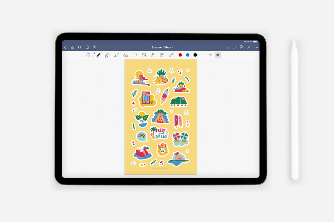 Digital Summer Vibes Sticker Book - Passion Planner
