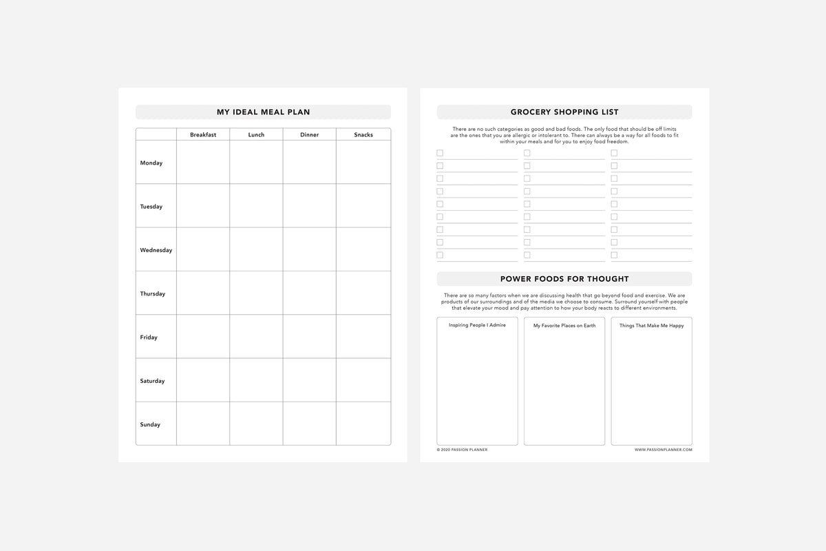 Health and Wellness Reflection - Passion Planner