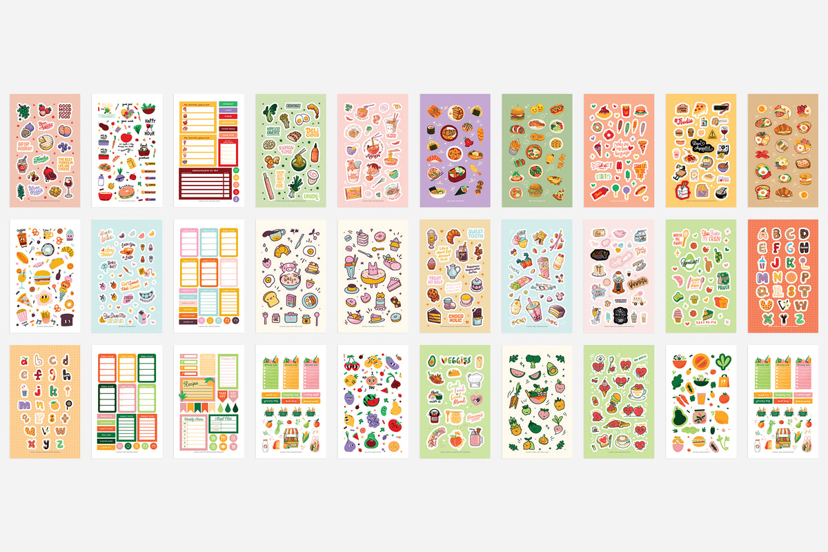 Digital Let's Eat! Foodie Sticker Book - Passion Planner