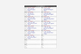 Class Contacts - Passion Planner