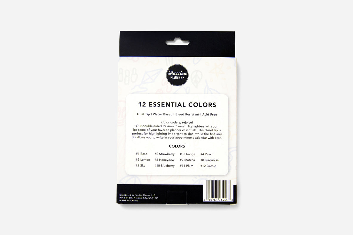 Passion Highlighters - Essentials (12-pack) - Passion Planner