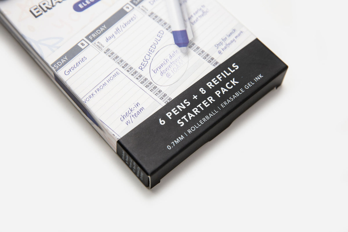 Passion Erasable Pens Starter Pack - Electric Blue (6 Pens + 8 Refills) - Passion Planner