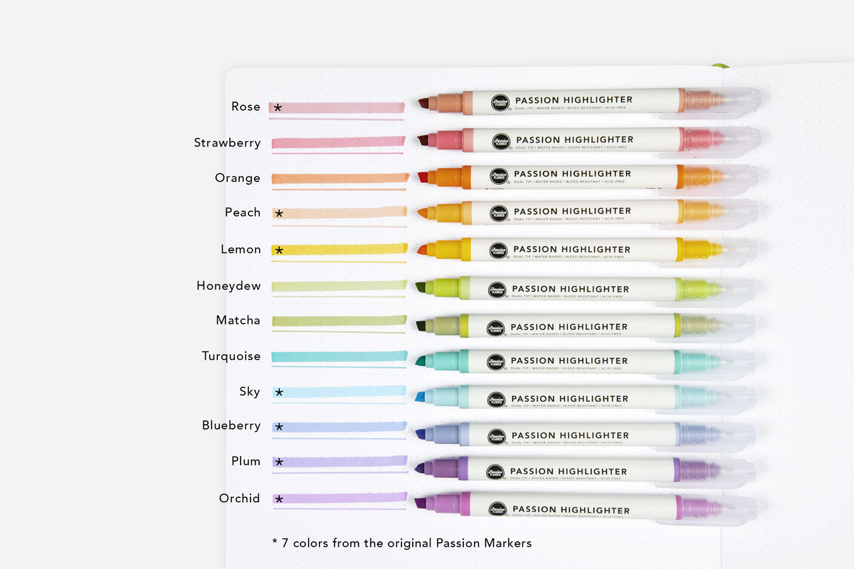 Passion Highlighters - Essentials (12-pack) - Passion Planner