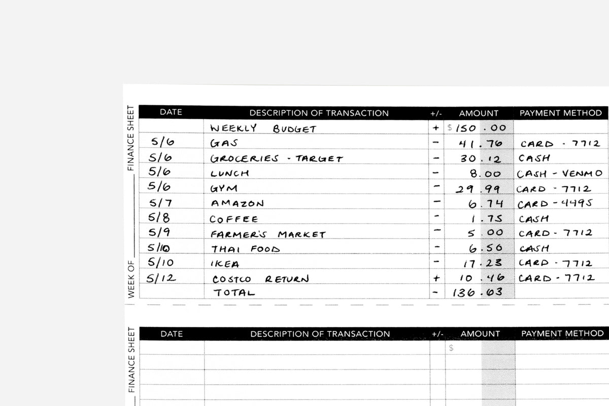 Finance Tracker - Passion Planner