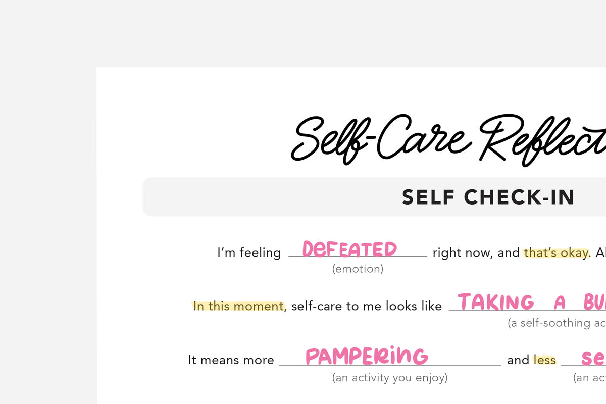 Self-Care Reflection - Passion Planner