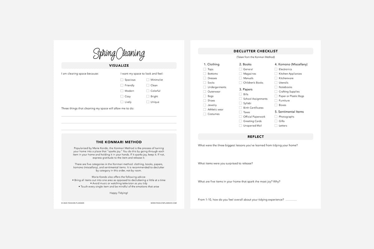 Spring Cleaning Guide - Passion Planner