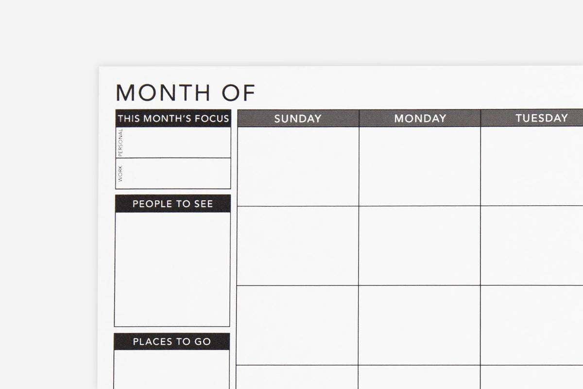 Undated Monthly Layout - Passion Planner