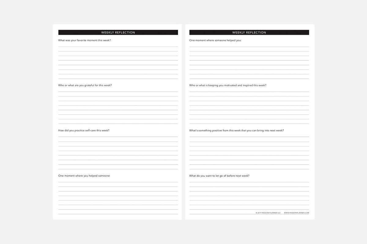 Weekly Reflection - Passion Planner
