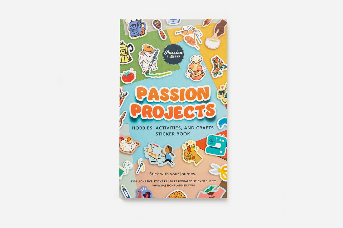A colorful sticker book titled &